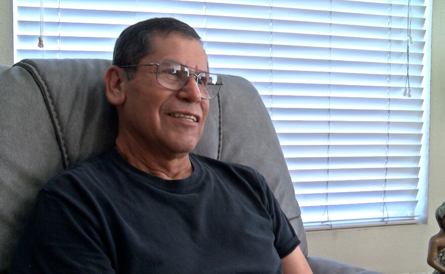 Fidel Sanchez sits in his University City apartment on Wednesday, June 12, 2024.