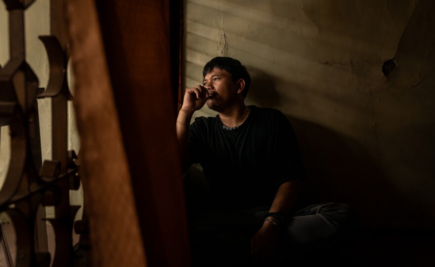 A fisherman poses for a photo in Pemalang, Indonesia, on June 13, 2025. Both Tegal and Pemalang are known as hubs for recruiting laborers who then work on commercial fishing vessels for Chinese, Taiwanese and Korean companies.