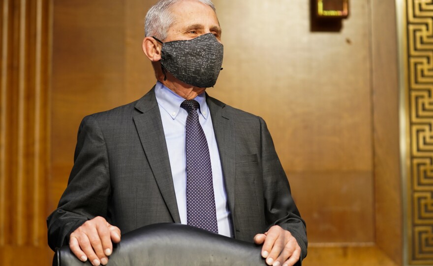 Dr. Anthony Fauci, director of the National Institute of Allergy and Infectious Diseases, attends a Senate committee hearing on May 11, in Washington, D.C. He is calling on Fox News to fire Jesse Watters over violent rhetoric he used in a recent speech at a conservative conference.