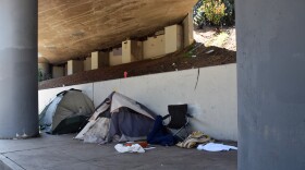 Tents on a Los Angeles sidewalk are shown in this photo, Aug. 22, 2018. By some estimates, California is short more than a million rental units that are affordable and available to extremely low-income residents.