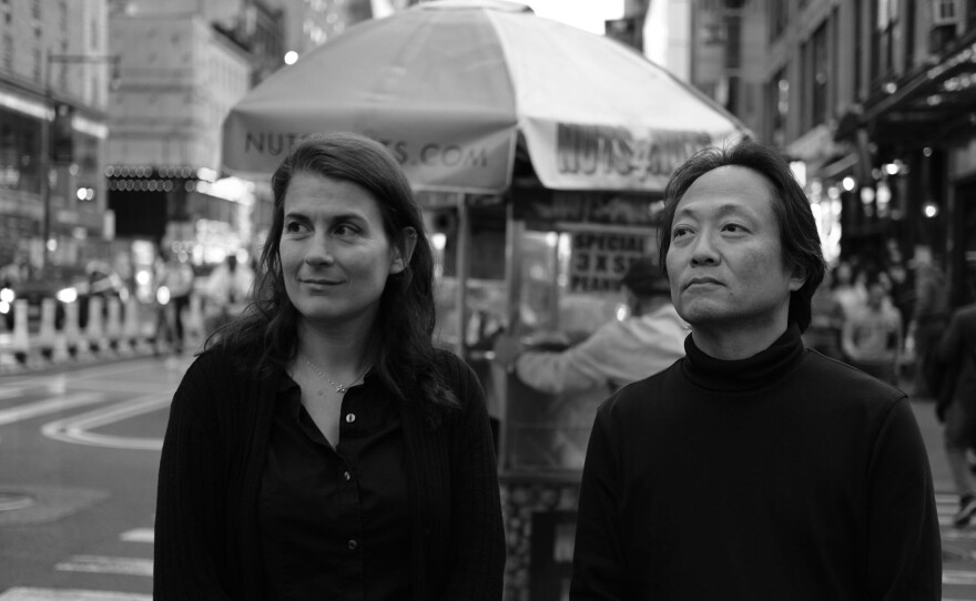Pianist Anna Polonsky and host Scott Yoo.
