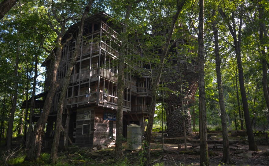 A Tennessee man named Horace Burgess began constructing the treehouse in the early 1990s, saying God had called on him to do it.