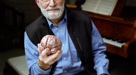 Dr. Oliver Sacks sits on a piano bench holding a replica of a human brain. Through the remarkable case studies from neurologist Dr. Sacks’ latest book, "Musicophilia," NOVA investigates the extraordinary impact music can have on the human brain. 