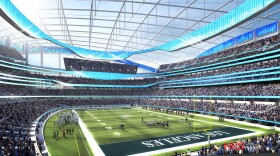 An artist's rendering of the Chargers, Rams Inglewood stadium.