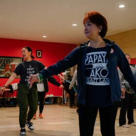 A new class of PASACAT dancers rehearse a Binoyugan routine at the company’s studios in National City on April 23, 2024. The renowned Philippine arts company has faced years of flooding and is planning to build back stronger this time.