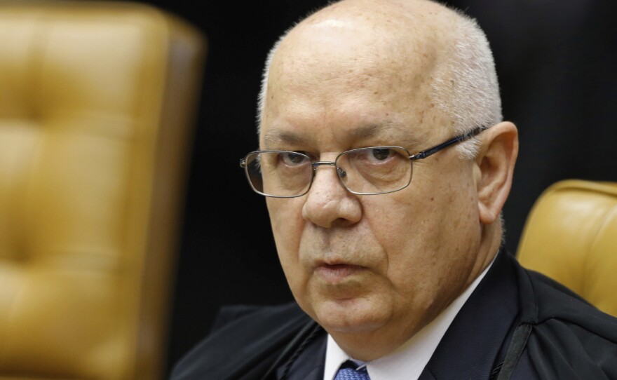 Brazil's Supreme Court Justice Teori Zavascki, pictured here in 2015, has died in a plane crash. He had been investigating corruption allegations against Brazilian politicians and business executives.