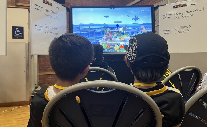 Students play the video game Super Smash Bros in a district wide competition, Dec. 8, 2025.