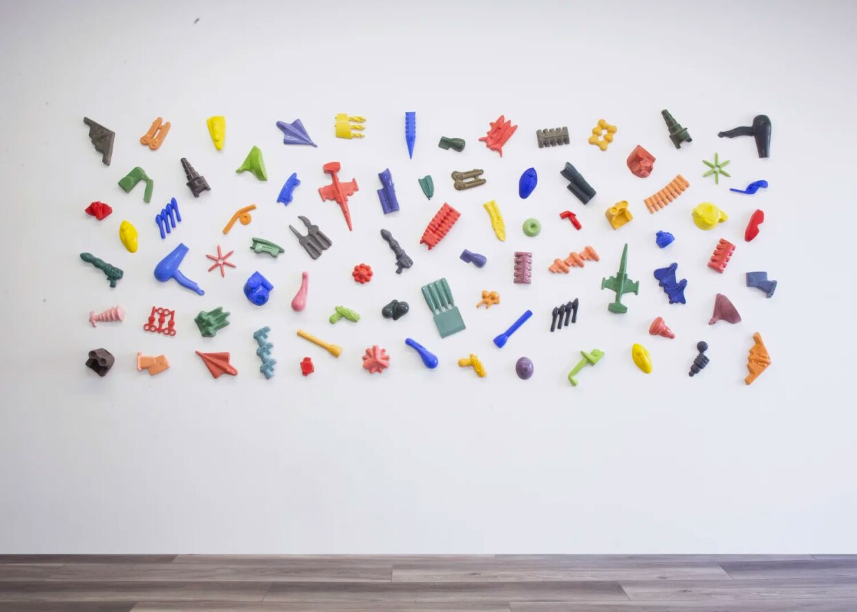 A wall installation by Tom Driscoll is part of "Bounteous" at Quint Gallery through May 21, 2022.
