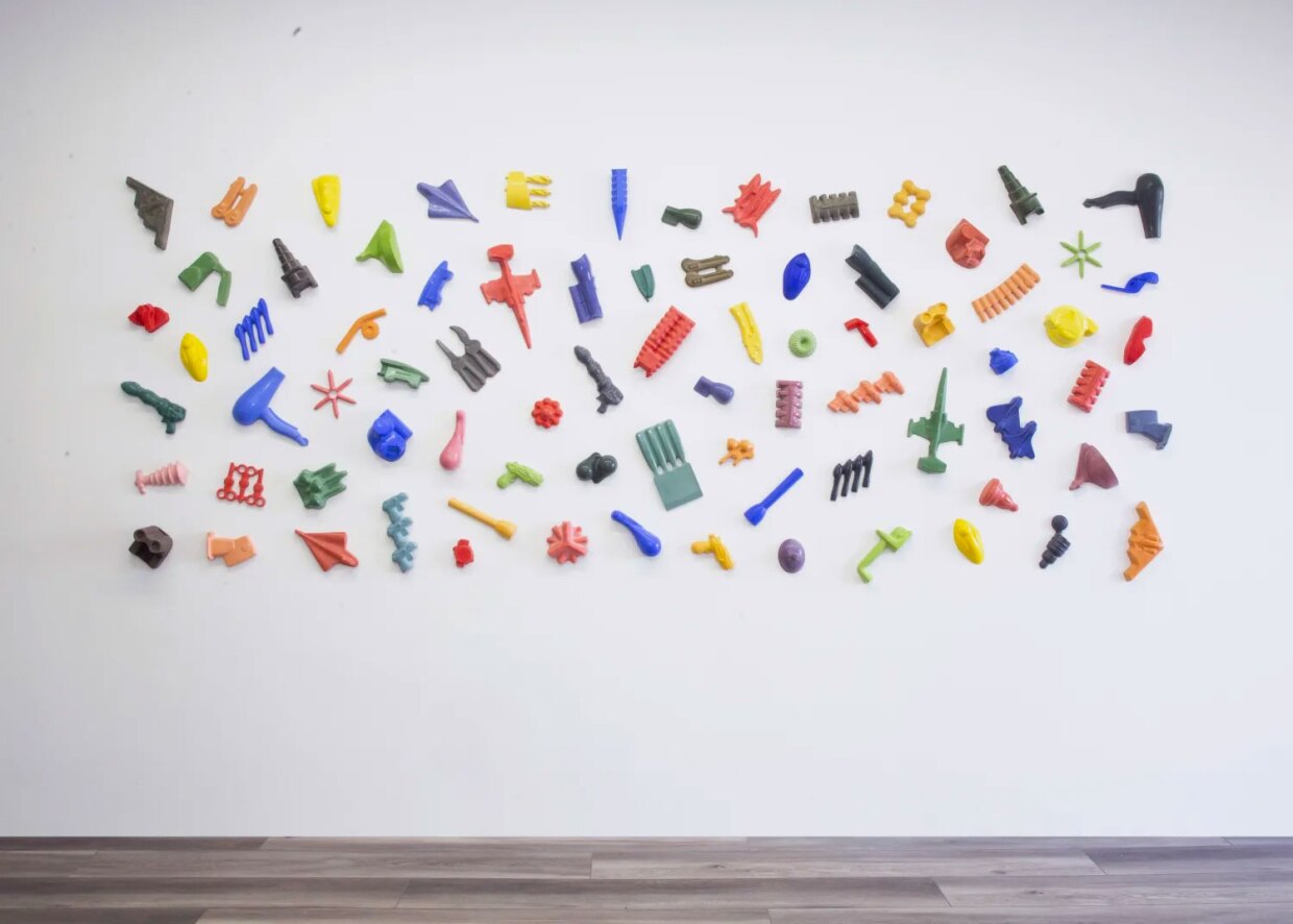 A wall installation by Tom Driscoll is part of "Bounteous" at Quint Gallery through May 21, 2022.