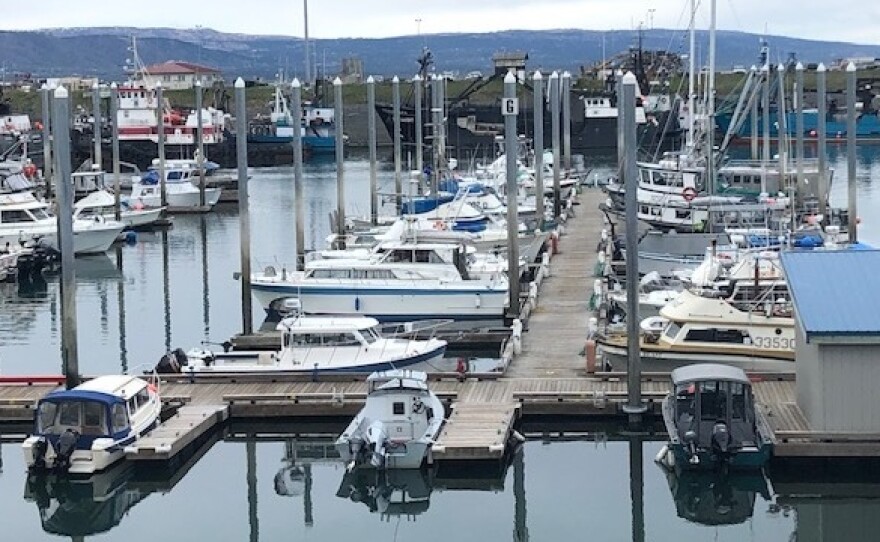 Fishing boats sit in the harbor in Homer, Alaska. Women make up about 15% of commercial fishermen, and say sexual harassment is all too common.
