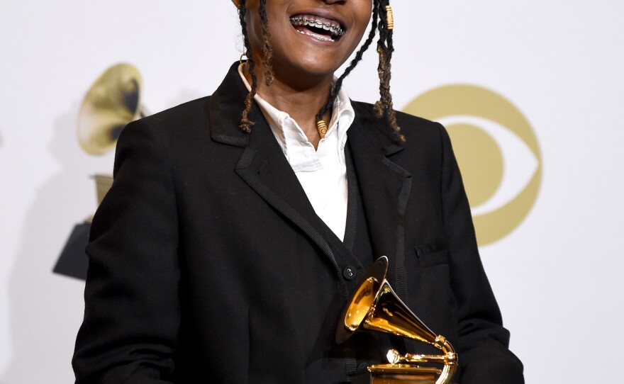 Koffee, photographed after winning Best Reggae Album, for <em>Rapture</em>, at the Grammy Awards on Jan. 26, 2020 in Los Angeles.