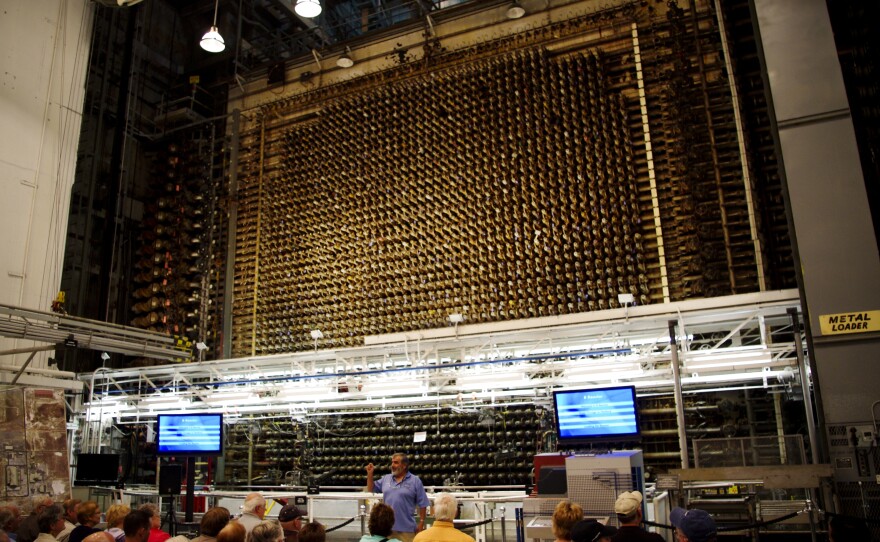 The B Reactor is the world's first full-scale nuclear reactor located at the Hanford site in Richland, Wash. The three-story-high block of graphite contains about 2,000 "process tubes" arranged in a grid. These tubes contained uranium, and when enough uranium was brought together, a chain reaction of neutrons turned some of it into plutonium — which became the fissile core of nuclear bombs.