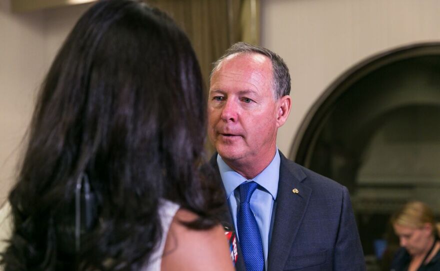 Ed Harris at the Westin Hotel in downtown San Diego, June 7, 2016. Harris was one of two challengers up against San Diego Mayor Kevin Faulconer.