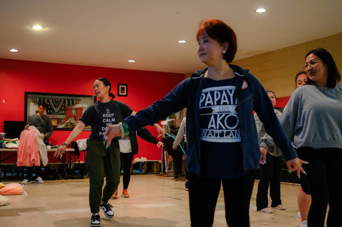 A new class of PASACAT dancers rehearse a Binoyugan routine at the company’s studios in National City on April 23, 2024. The renowned Philippine arts company has faced years of flooding and is planning to build back stronger this time.