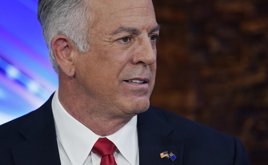 Clark County Sheriff Joe Lombardo waits before a Republican primary debate for Nevada governor on May 25 in Las Vegas.