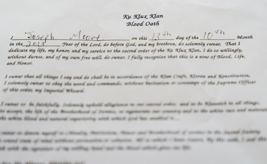 Less than two years after Joseph Moore signed his Ku Klux Klan "blood oath," he was involved in a murder plot with other klansmen.