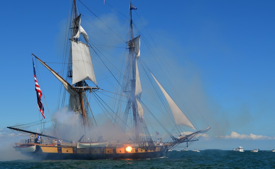 The  U.S. Brig Niagara is a replica of the ship Oliver Hazard Perry sailed to victory. The Niagara carries four carronades, or short-range cannons. The original ship was outfitted with 18 carronades that could shoot a 32-pound ball about half a mile.