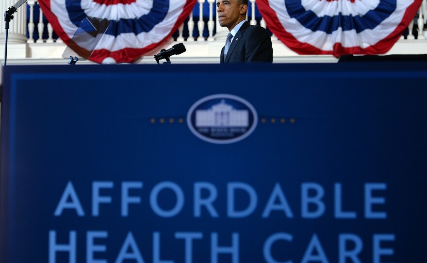 President Obama speaks about the Affordable Care Act on Wednesday in Boston.