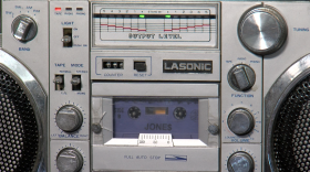 One of the boomboxes in Boomboxxchuck's collection in this image taken February 8, 2022.