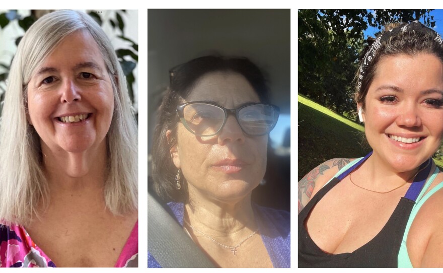 From left to right: Long COVID patients Linda Rosenthal, Julia Landis and Shelby Hedgecock continue to suffer from severe symptoms.