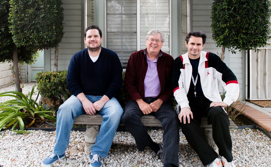 John (left) and Jay Kitchen with their father in Colton, Calif., in late 2015.