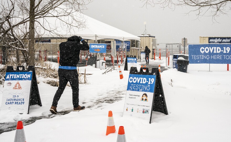 The Biden administration announced on Wednesday a range of initiatives to expand testing capacity in the U.S. A COVID-19 testing site in Seattle is seen here on Saturday.