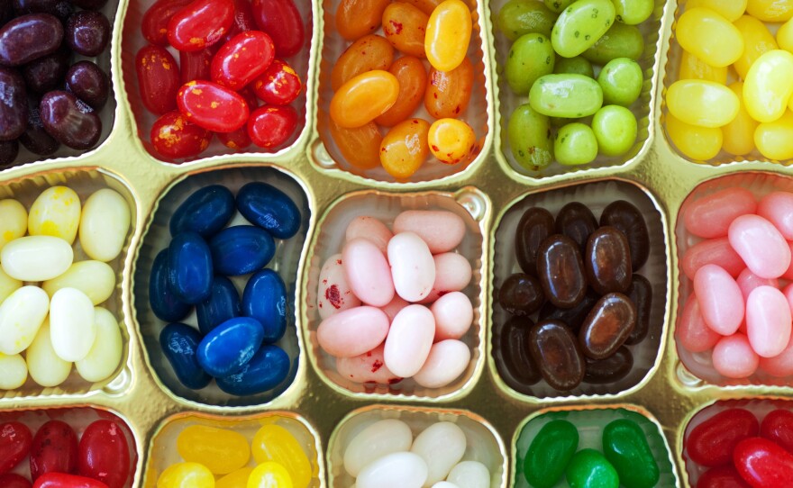 Jelly Belly says its most popular flavors include the savory-sweet Buttered Popcorn and Very Cherry.