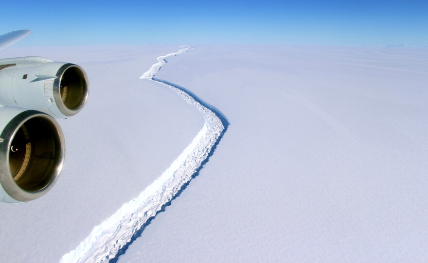 A NASA scientist with project IceBridge took this photo of the crack in November.