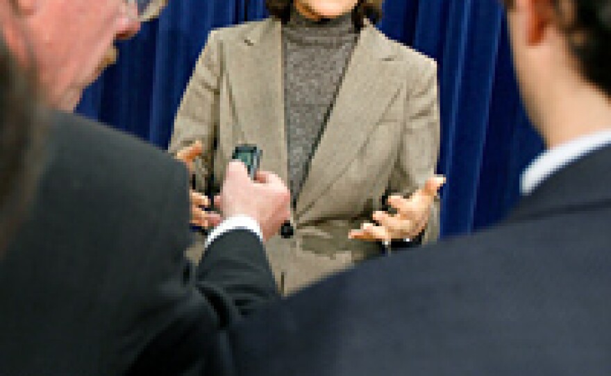 Senate Environment and Public Works Committee Chairman Barbara Boxer (D-CA) talks to reporters after the Senate voted 79-14 to pass a $23 billion water resources bill.