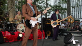 (l to r): Simon Hanson, Glenn Tilbrook and John Bentley. LIVE FROM THE ARTISTS DEN features a performance by Squeeze, recorded July 15, 2010 at Bryant Park, New York.