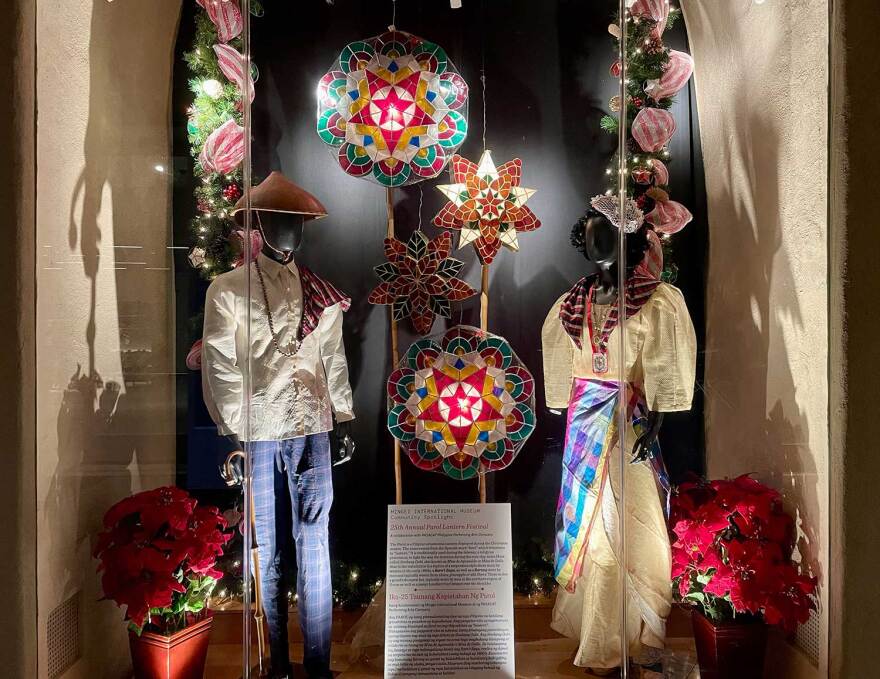 Parols on display outside the Mingei