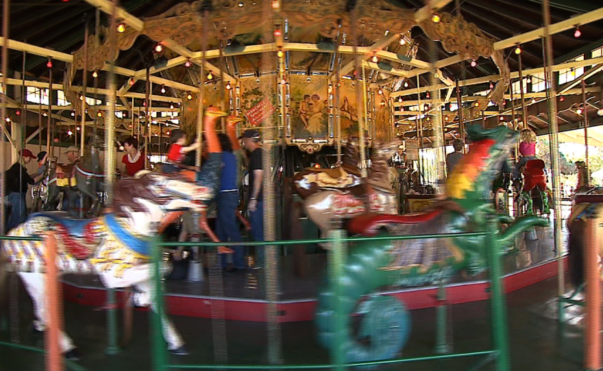 The Balboa Park Carousel, brought to the park in 1922, allows its riders to straddle anything from a horse to a tiger or a frog, Jan. 19, 2015.