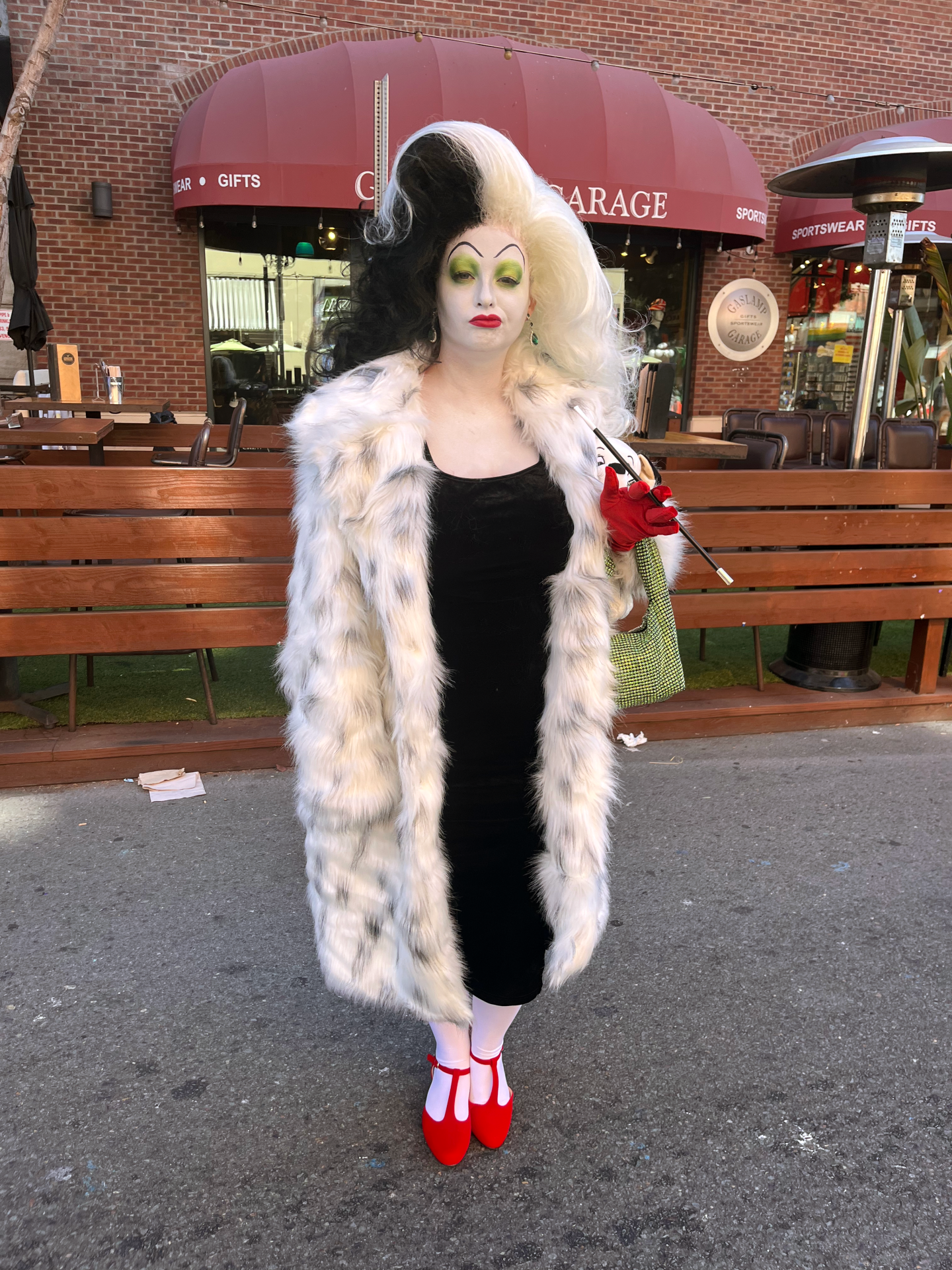 Maddie Reese cosplays as Cruella de Vil during Comic-Con on July 25, 2025.