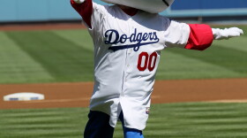 Hello Kitty throws out the first pitch before a game between the Pittsburgh Pirates and the Los Angeles Dodgers at Dodger Stadium in Los Angeles in 2011.