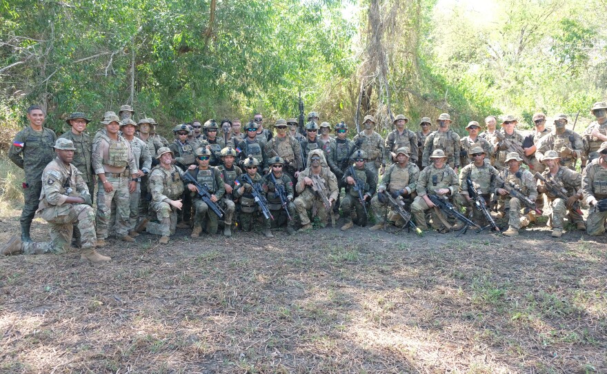 U.S. and Filipino troops pose for a picture during annual Balikatan exercises.