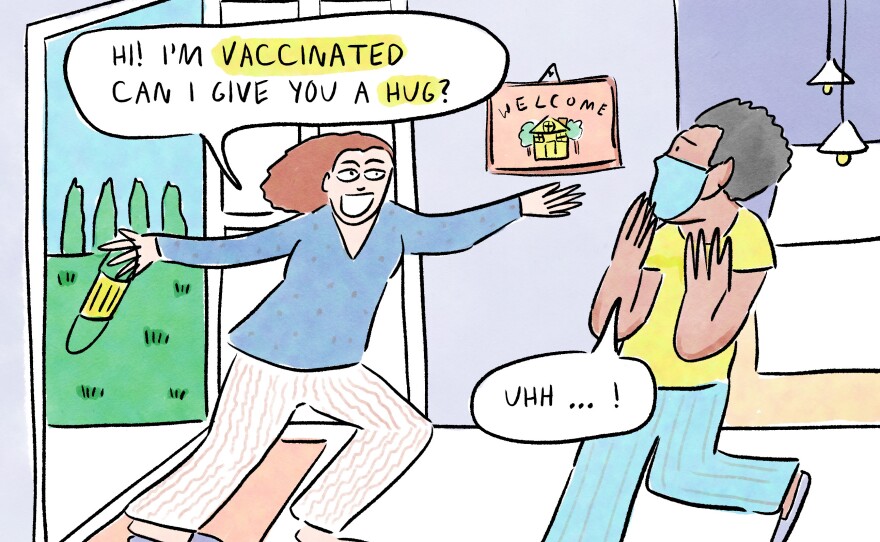 To hug or not to hug? Experts say it depends on where you've been and your personal tolerance for risk.