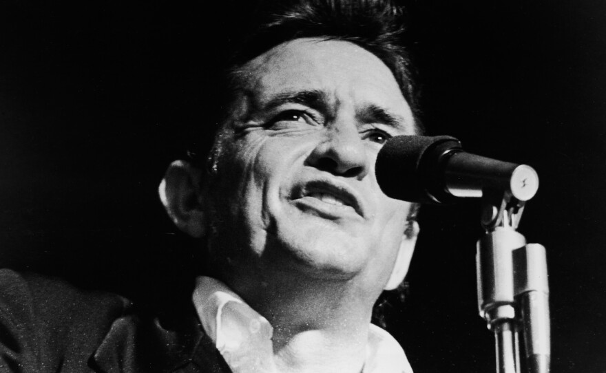 Johnny Cash in 1968. His album <em>At Folsom Prison</em>, recorded that year in a California penitentiary, rebooted his career and became a critical favorite.