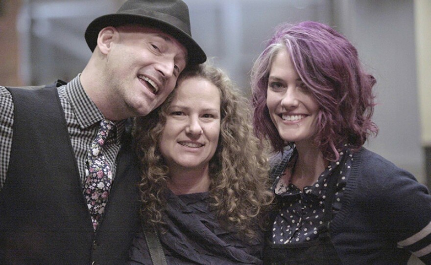 "The Art Of The Shine" director Stacey Tenenbaum (center) with Kevin Tuohy and Jes Middendorf from A Shine & Co, NYC.