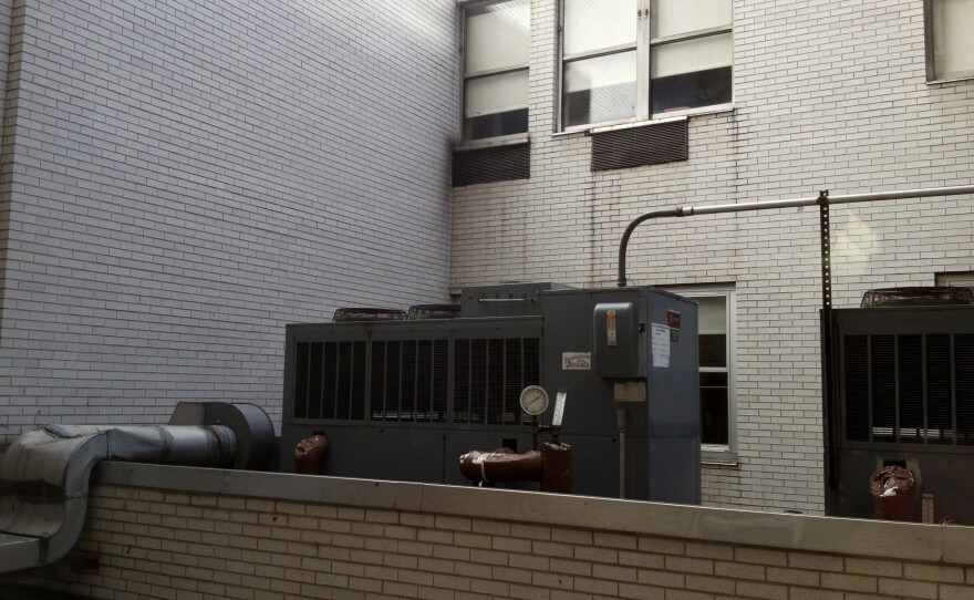 The view from Clark's last regular hospital room at Beth Israel Medical Center in New York City. (Photo from the book <em>Empty Mansions</em>)