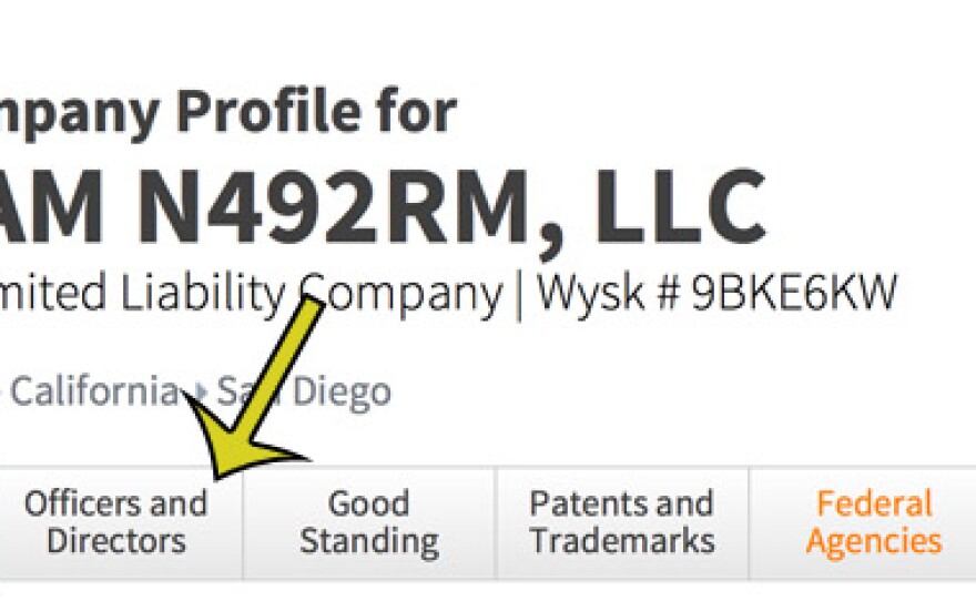 The website allows you to view a company's officers and directors.