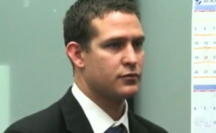 Christopher Hays appears in a downtown San Diego court room.