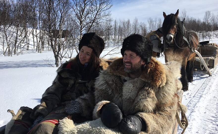 Pictured: New host Niklas Estedt in a horse sledge. The travel/culinary series NEW SCANDINAVIAN COOKING features mouth-watering food and breathtaking scenery from northern Europe. Season 8 features new host, Niklas Ekstedt, a Swedish Michelin-starred chef, cookbook author and television host. 