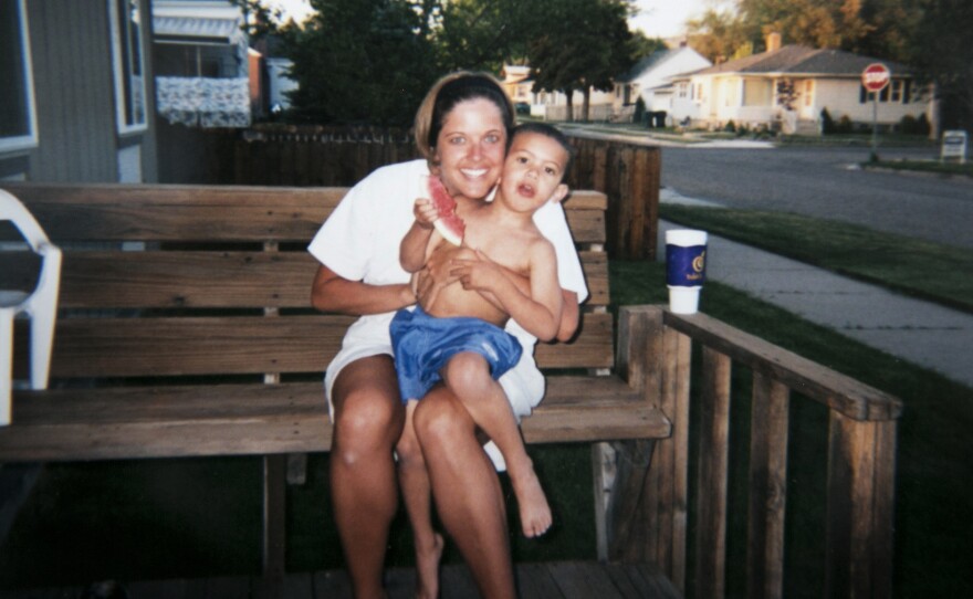 Amy Myers and Kamron, then age 3, in Pocatello, Idaho.