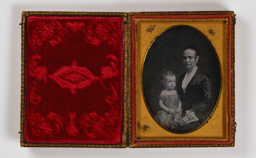 <em>Untitled (woman with child on lap)</em>, undated, quarter-plate daguerreotype. Smithsonian American Art Museum, the L. J. West Collection of Early American Photography, Museum purchase made possible through the Franz H. and Luisita L. Denghausen Endowment.