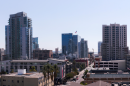 An aerial view of buildings in Downtown San Diego. Oct. 2, 2020.