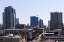 An aerial view of buildings in Downtown San Diego. Oct. 2, 2020.  