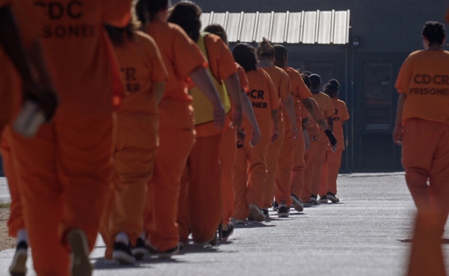 California Department of Corrections & Rehabilitation (CDCR) people in orange.