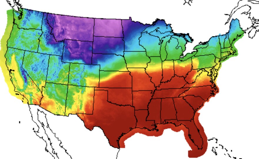 A map showing high temperatures for Wednesday reveals the anomalies of the late February weather pattern, with forecasters predicting record highs and record lows this week.