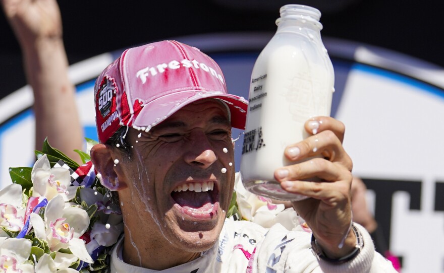 Helio Castroneves won his fourth Indianapolis 500 race Sunday, becoming the fourth racer in history to do so.