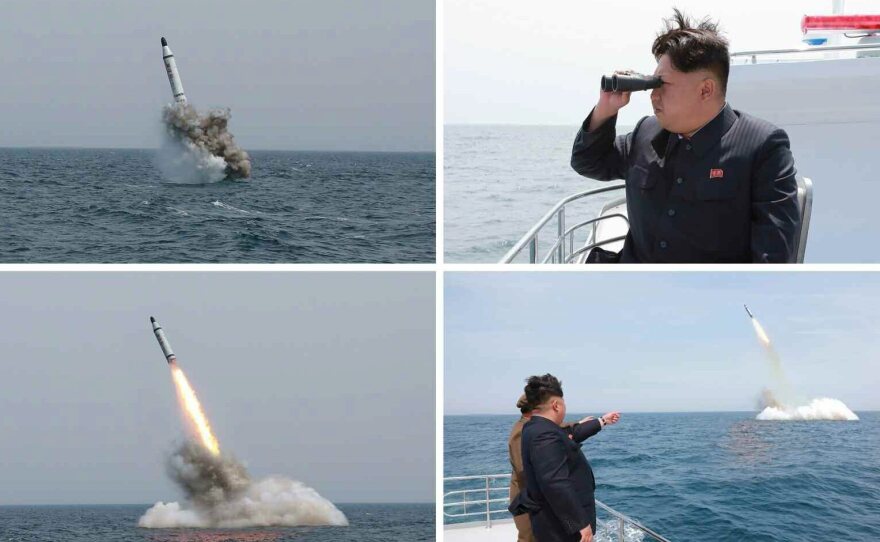 Images obtained by Yonhap News Agency show a ballistic missile believed to have been launched on Saturday.